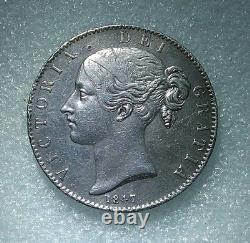 1 Crown Great Britain Victoria Young Portrait 1847 aXF