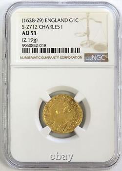 (1628 1629) Gold Great Britain Crown King Charles I Tower Mint Coin Ngc Au 53