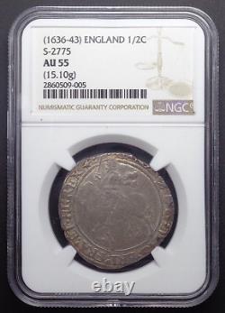 (1636-43) England AR Half-Crown of Charles I, NGC AU55