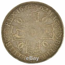 1662 Charles II Crown Rose Below Bust Edge Undated Great Britain Silver Coin