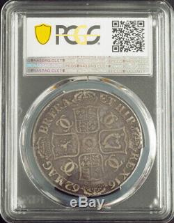 1662, Great Britain, Charles II. Beautiful Large Silver Crown Coin. PCGS VF-35