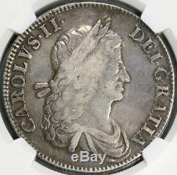 1662 NGC VF 25 Charles II Crown England Great Britain No Rose Coin (19082505C)