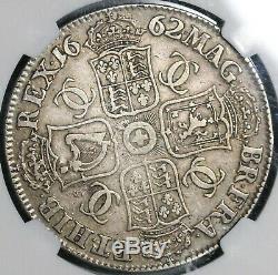 1662 NGC VF 30 Charles II Crown England Great Britain Edge Year Coin (19122601C)