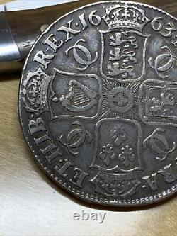 1663 Great Britain One Crown Charles II 925 Silver (VFDETAILS) 417.5 World Coin