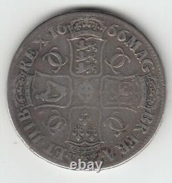 1666 Charles II CROWN 5/- Coin Great Britain Great Fire of London
