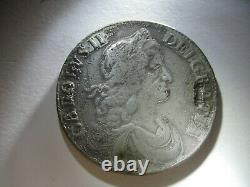 1666 Charles II Silver Crown Rare Great Britain Coin, Year of the Great Fire