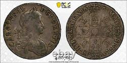 1668 GREAT BRITAIN Crown Silver Coin Charles II 2nd bust PCGS VF-30