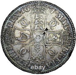 1671 Crown Charles II British Silver Coin Nice