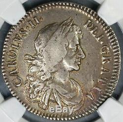 1672 NGC VF 25 Charles II Silver 1/2 Crown Rare Great Britain England 19031603C
