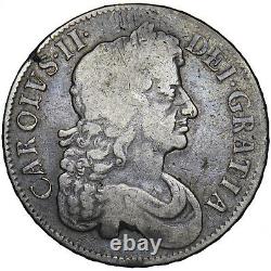 1676 Crown Charles II British Silver Coin Nice