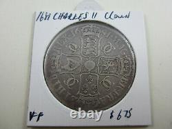 1681 UK Great Britain Charles II Milled crown with strong detail VF. Scarce