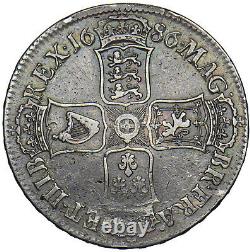 1686 Crown (unbarred H Hib) James II British Silver Coin V Nice