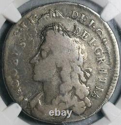 1686 NGC F 15 James II Mint Error 1/2 Crown Great Britain Silver Coin 21032105C