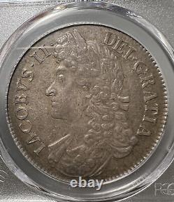 1687 Great Britain Crown PCGS MS62 S-3407 TERTIO Edge Silver Coin James II
