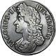 1688 Crown (8 Over 7) James Ii British Silver Coin Nice