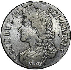 1688 Crown James II British Silver Coin Nice