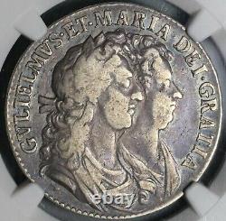 1689 NGC VF 25 William Mary 1/2 Crown Great Britain Silver Coin (21092703C)