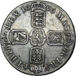 1696 Crown William III British Silver Coin Nice