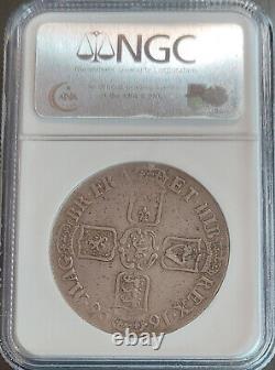 1696 ENGLAND, GREAT BRITAIN Crown Coin ESC-89 First Bust NGC VF25 FULL GRADE
