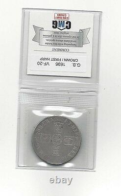 1696 Great Britain, Crown, First Harp, Coin Mart Graded VF-20