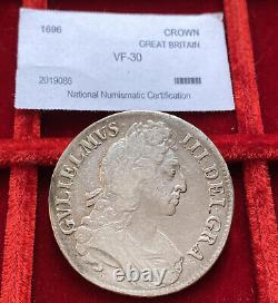 1696 Great Britain Large Silver Crown Third Bust William 111