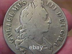 1696 Great Britain Uk Large Silver Crown William III Km486 327 Years Old Wowzer