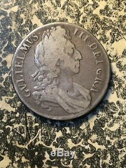 1696 Great Britain William III 1 Crown Lot#JM1749 Large Silver Coin