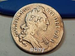 1696 Great Britain William III Silver Crown 1st Bust Octavo Counterstamped