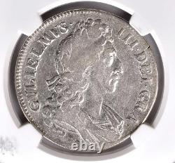 1696 Great Britain William III Silver Crown Ngc F-12 L@@k