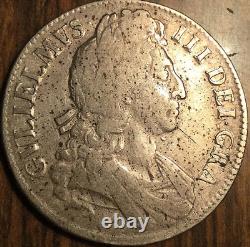 1696 Uk GB Great Britain Silver Crown Coin