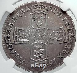 1697 GREAT BRITAIN UK King William III Antique Silver Half Crown Coin NGC i81752