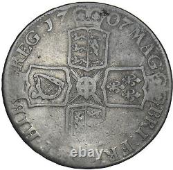 1707 E Crown (edinburgh Mint) Anne British Silver Coin