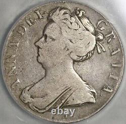 1707-E ICG VG 10 Anne Crown Great Britain Scotland 5 Shillings Coin (21053102C)