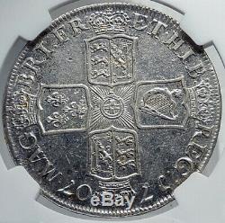 1707 GREAT BRITAIN UK Engalnd QUEEN ANNE Silver Crown English Coin NGC i81740