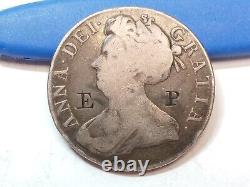 1707 Great Britain Crown Silver Coin KM# 526.2 Counterstamped