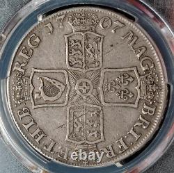 1707, Great Britain, Queen Anne. Silver Crown Coin. Edinburgh mint! PCGS VF-30