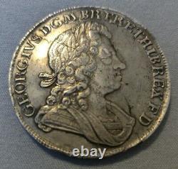 1716 Crown Rare George I silver coin major die crack great Britain silver coin