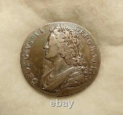 1735 Great Britain Silver Crown Plumes & Roses George II Sharp Looking Coin