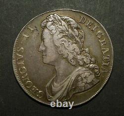 1741 Crown. George II British Silver Crown. Roses In Angles. Very Nice