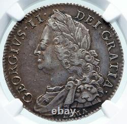 1746 GREAT BRITAIN UK George II 1/2 Crown LIMA Coin w SPANISH SILVER NGC i87143