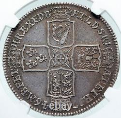 1746 GREAT BRITAIN UK George II 1/2 Crown LIMA Coin w SPANISH SILVER NGC i87143