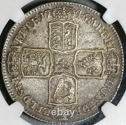 1746 NGC VF 35 George II 1/2 Crown Great Britain Spain Lima Coin (20102301C)