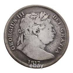 1817 Great Britain George III Large Head 1/2 Crown Old English Silver 3J