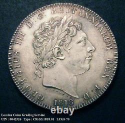 1818 GEF George III Silver Crown Coin VIII LCGS 70 (MS60)