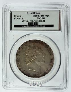 1818 GEF George III Silver Crown Coin VIII LCGS 70 (MS60)