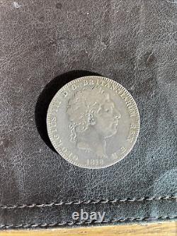 1818 GREAT BRITAIN UK King George III VINTAGE Antique Silver CROWN Coin