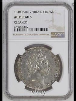 1818 Great Britain Crown large Silver coin NGC AU