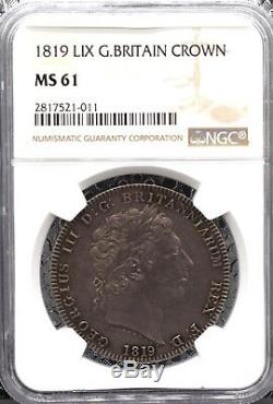 1819 LIX Crown Milled NGC MS61 Great Britain S-3787, KM-675 George III