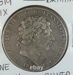 1819 LIX United Kingdom Great Britain 1 CROWN. 925 Silver Coin-George III-KM#675