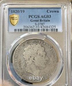 1820 Great Britain Crown PCGS AG03 Overdate 19 Silver Coin George III